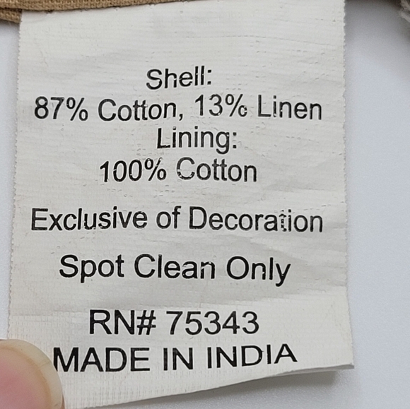 Fringe Beaded Sequins Tassle Cream Makeup Bag or Clutch Metallic Cotton Linen - Picture 9 of 9